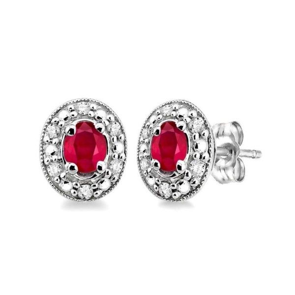 Ruby Earrings ash58199TSERRBWG 10KW - Earrings | Hart's Jewelers